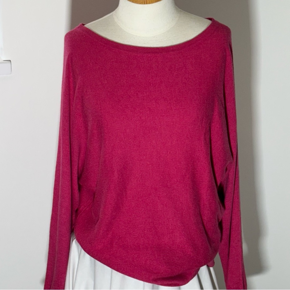 PURE Fushia boat neck sweater